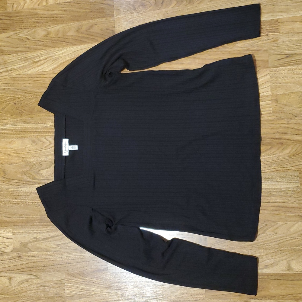 Jessica Simpson Square Neck Long Sleeve Top Womens Size M Black